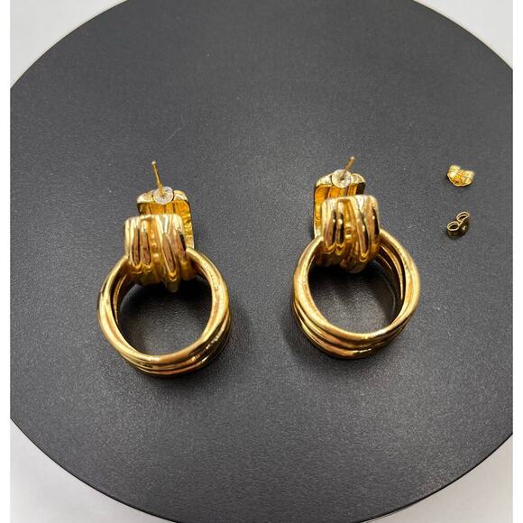 Oma‎ The Label The Idea 18k Gold Plated Chunky Hoop Statement Earring - Picture 7 of 9